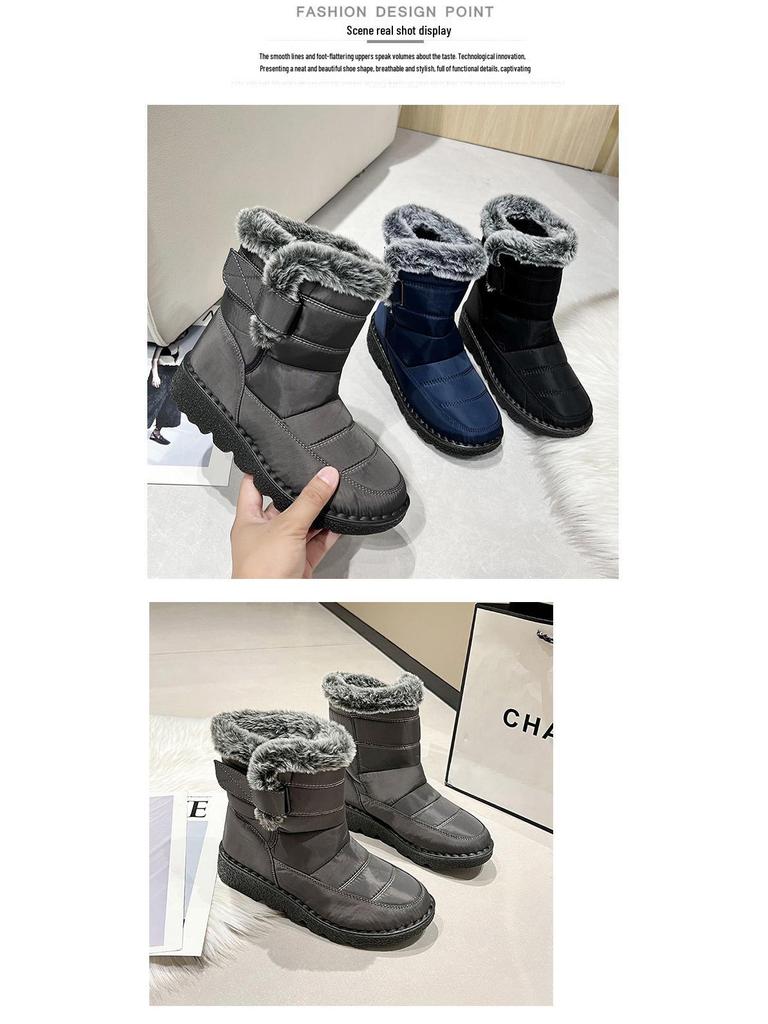 Women's Winter Snow Boots - Fleece Lined, Warm, Waterproof, Non-Slip, Comfortable Mid-Calf Thickness.