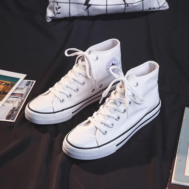 Spring and Autumn New Trendy Canvas Shoes Women's Fashion Student Shoes Lace-Up Small White Shoes Couples Men's Shoes Casual