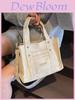 Canvas Small Tote Bag For Women With Zipper Closure And Pouch For Daily Use
