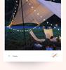Frosted Bubble Ball, Star, and Cherry Blossom String Lights for Outdoor Camping Tent Decor