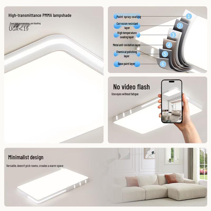 Eye-Protection Dimmable LED Ceiling Light with Remote Control