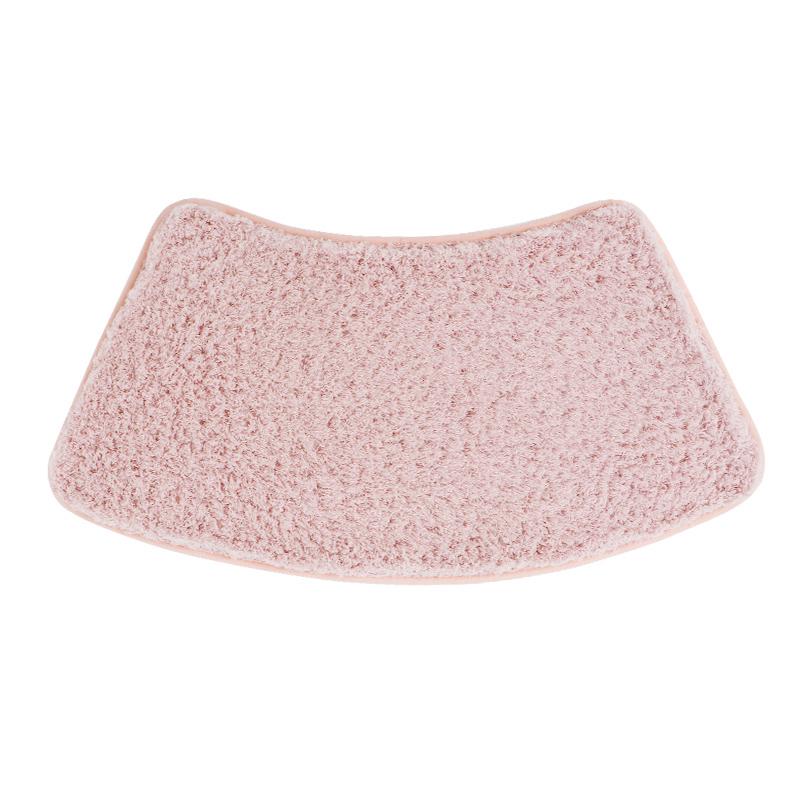 1pc Solid Color Ultra-Fine Fiber Soft And Absorbent Fan-Shaped Bathroom Anti-Skid Mat for Bedroom Curved Shower Room
