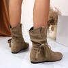 New Tassel Boots for Women Retro Gothic Trend Women Boots Chelsea Mid Heels Motorcycle Boots Women Fashion Knee High Botas