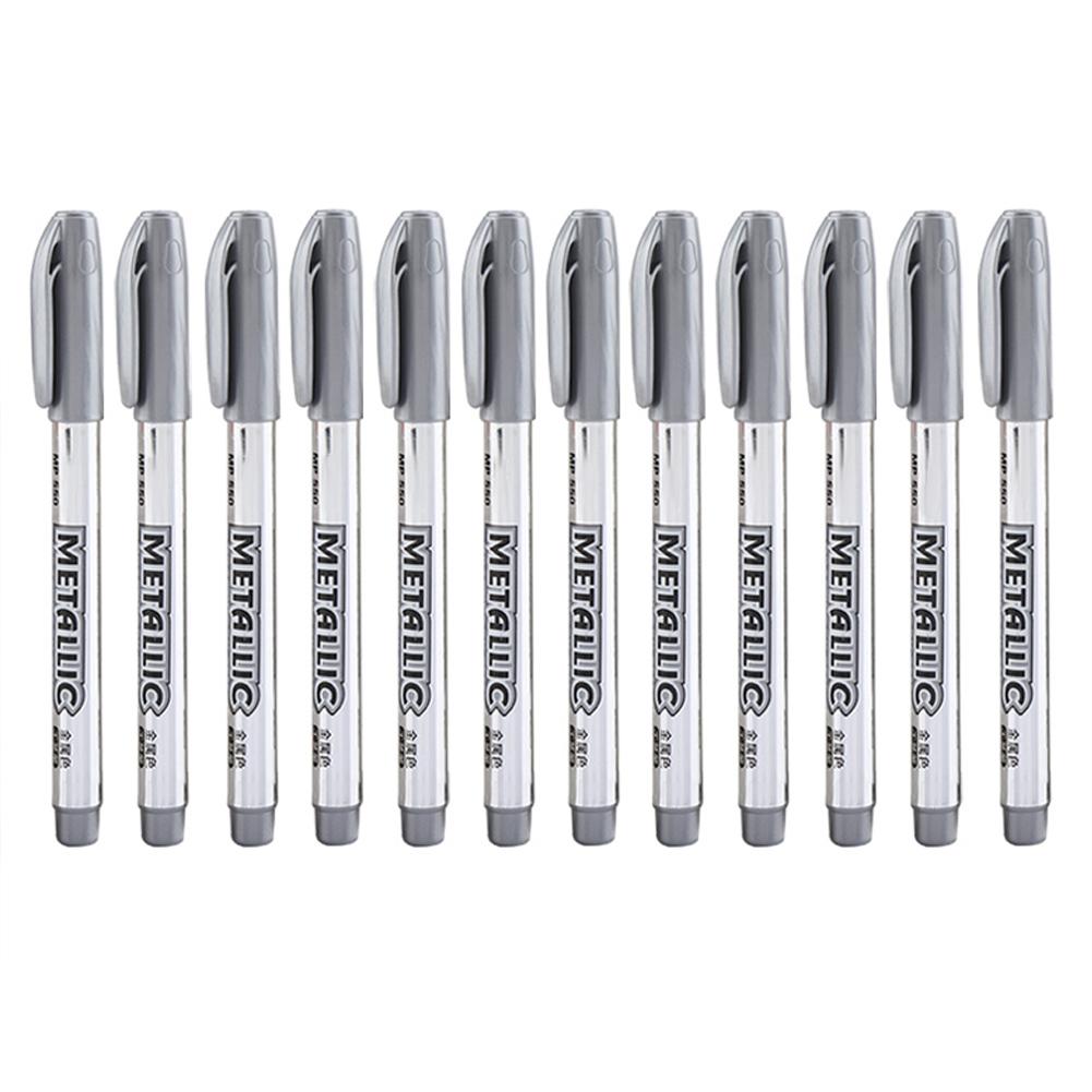12Pcs Marking Pen Permanent Marker Greeting Cards Album Scrapbook   Writing Drawing (Golden)