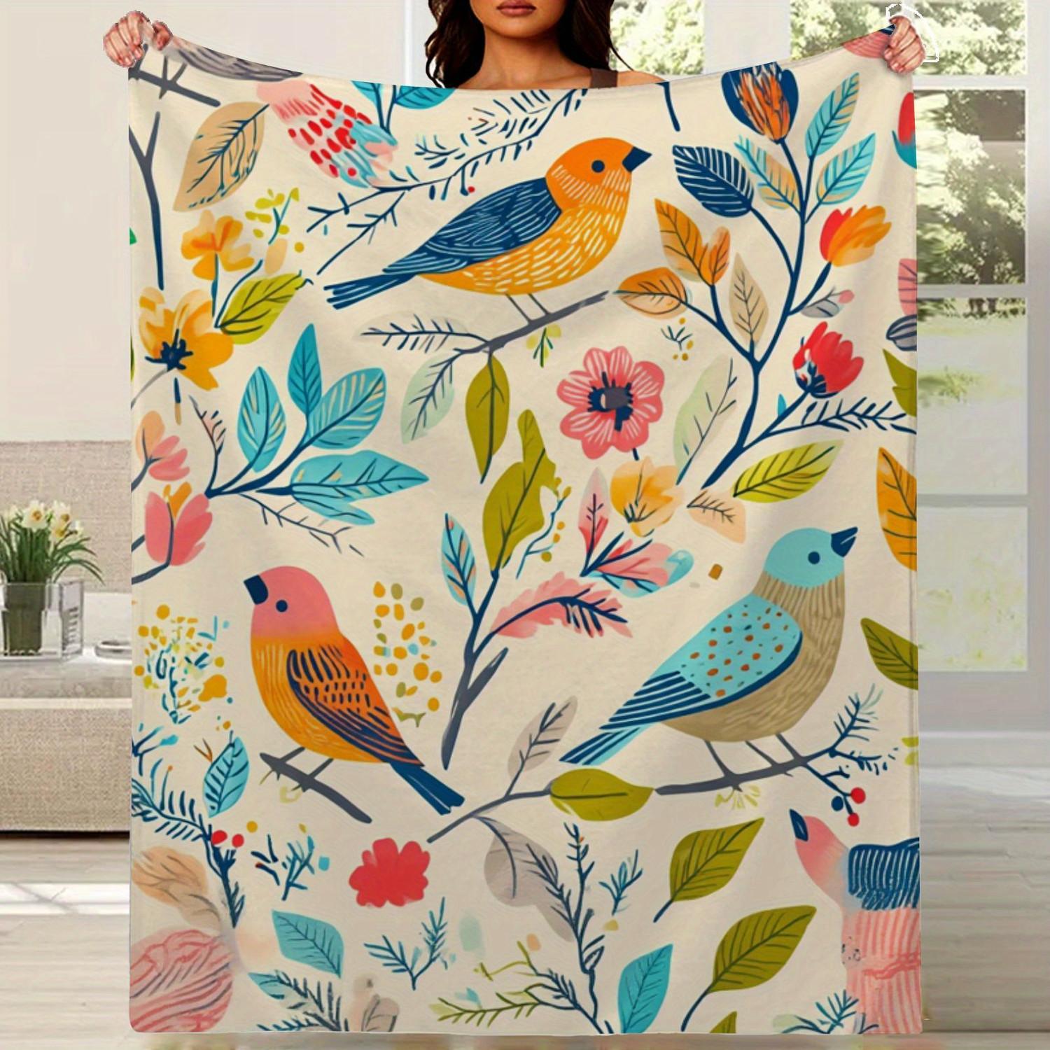 Tropical Bird Flannel Blanket - Cozy All-Season Bird Lover Throw 70x100cm