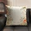 Rose Plaid Print Cushion Cover Linen Organic Fabric DoubleSided Printing Sofa Breathable Home Decor Gift Pillow Case