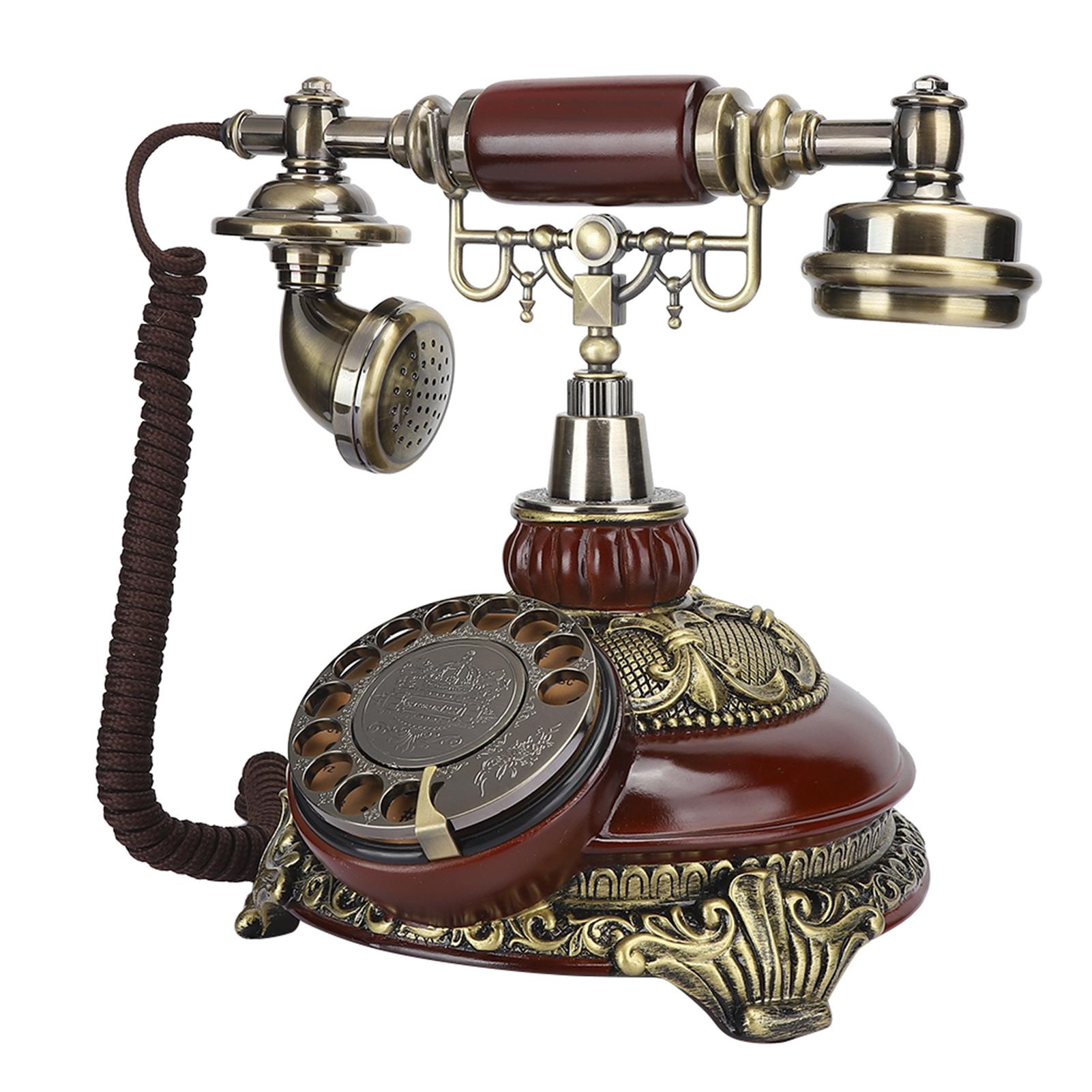 

Смола поворотный циферблат европейский винтажный античный бронзовый телефон двойного назначения украшение