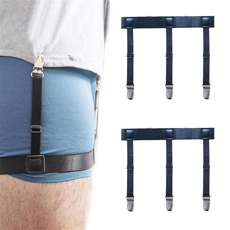 Tirantes para Camisa de Hombre Cinturón Elástico Ajustable Soportes para Camisa Mantienen la Camisa Metida en el Pantalón Sujetadores Antideslizantes para Camisa Tirantes para Pierna