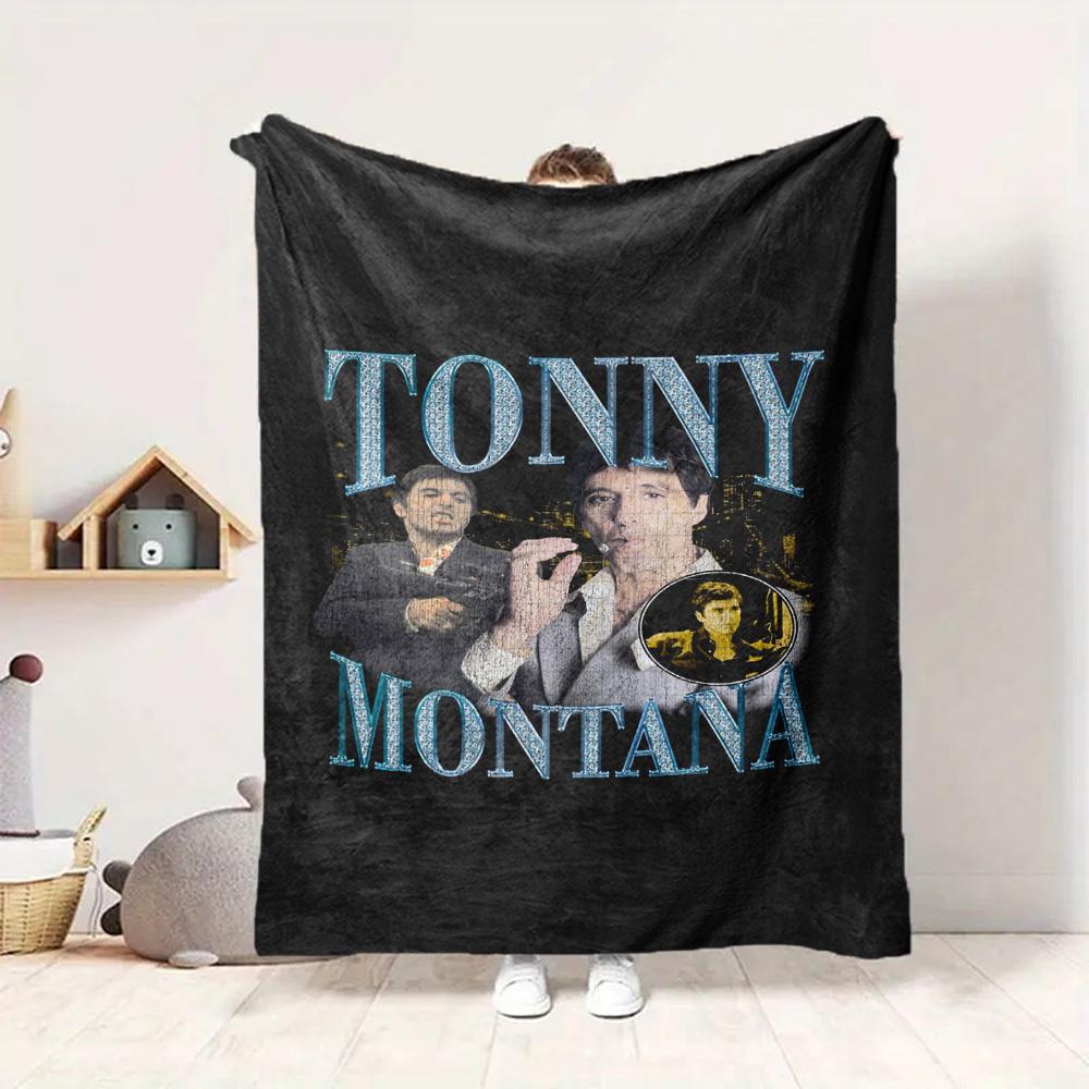 Tony Montana Flannel Blanket Throw Blanket Soft Warm Sofa Bed Camping Home Decor Unique Christmas Gift C921178