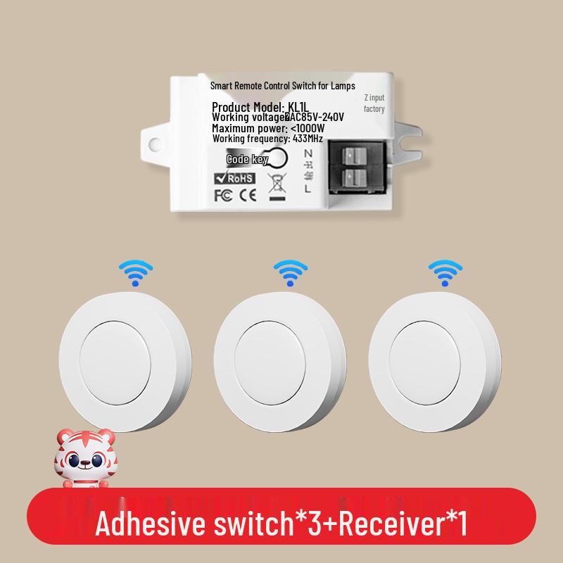 Smart Wireless Double Control Light Switch - No Wiring Needed, 220V Remote Master-Slave System