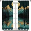 2 Panels Rustic Mountain Forest Blackout Curtains - Thermal Insulated Window Drapes with Night Moon Lake Landscape, Light Filter