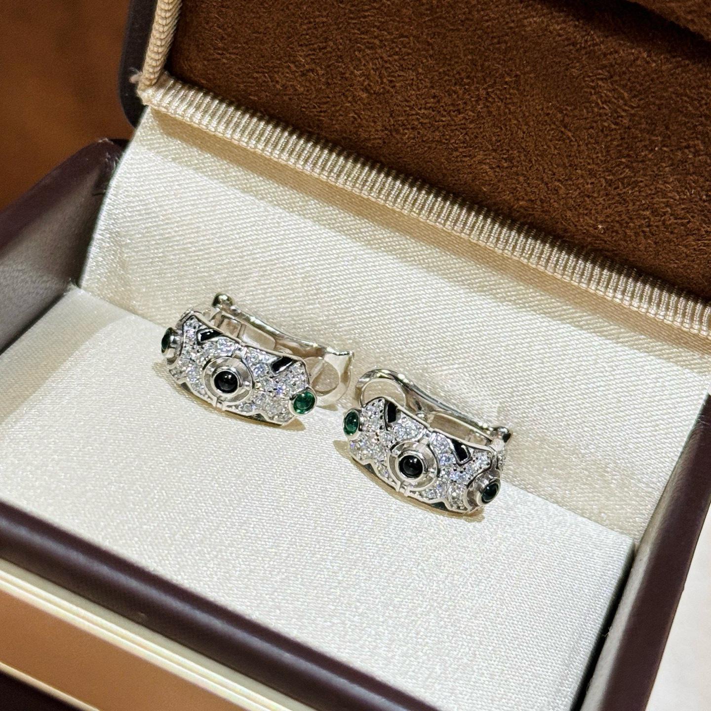 

New Vintage Pure 925 Sterling Silver Colored 5a Zirconia Black And Green Agate Hoop Earrings For Women Luxury Fine Jewelry