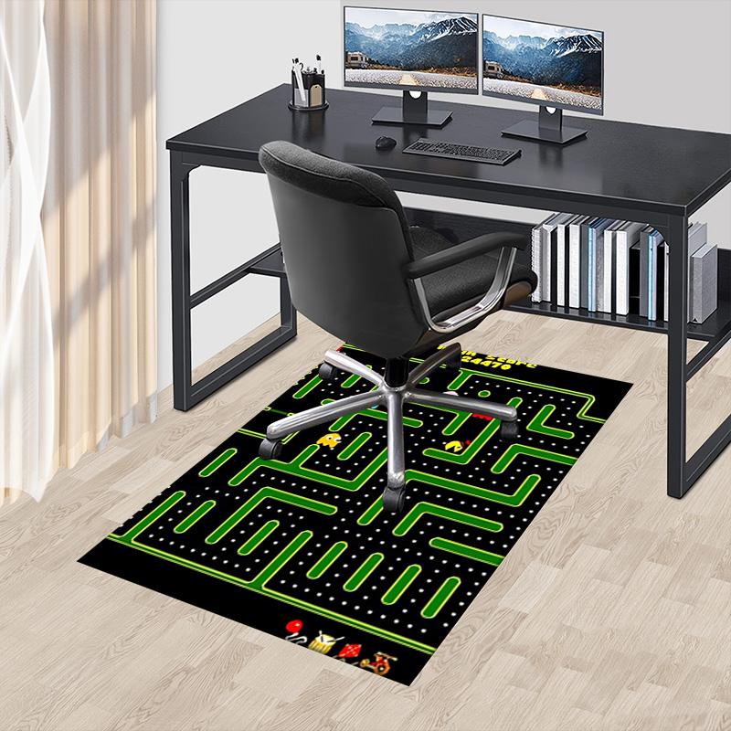 1pc Pacman Maze Adventure Carpet for Playroom Bedroom Living Room Sofa Home Decor,kids Game Area Rug Non-slip Floor Mat Y730144