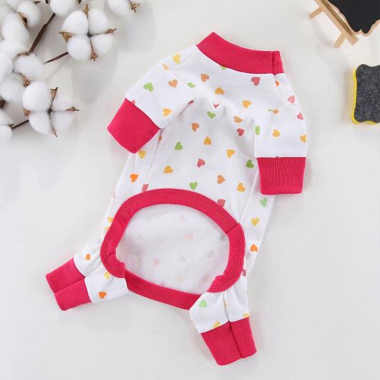 Yousheng Pet Cloth Round Neck Four-Legs Cartoon Pattern Puppy Bread Clothes Summer Pet Pajamas for Indoor