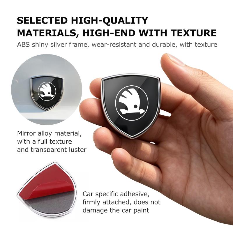 3D Metal Car Styling Shield Stickers Trunk Exterior Accessories For Skoda Rapid Octavia Derivative Enyaq-iV VisionS Yeti Scala ZA1