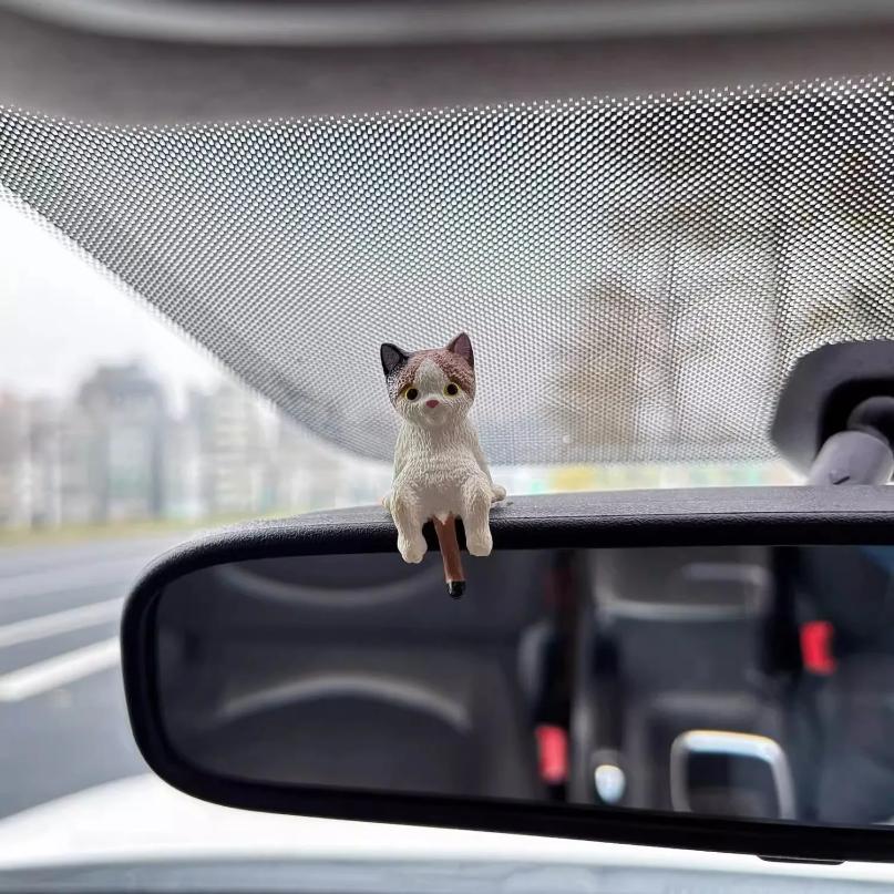 5 uds. Decoración de Gatito Lindo Muñeca Creativa de Gato Durmiendo Adornos para Pantalla de Automóvil Juguetes Decoración de Micro Paisaje de Gato Regalos