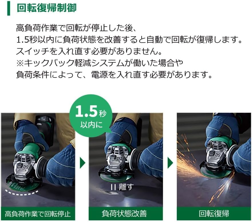 Slefuitor cu disc HiKOKI 36V G3610DD Jucărie Diametru 100 mm Comutator cu palete Variabil continuu Se vinde separat Slefuitor cu disc reîncărcabil Viteză/Încărcător/Cutie