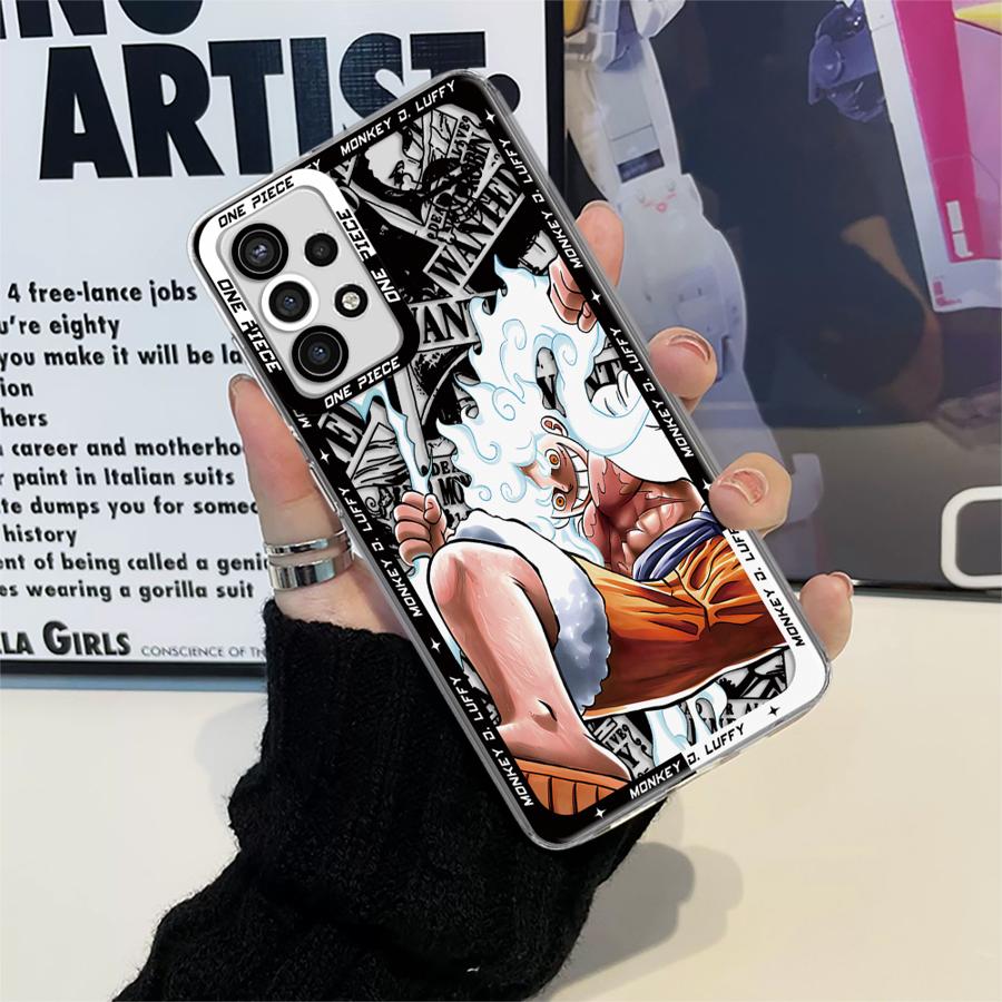 One Piece Cool Luffy Clear Phone Cover Case for Samsung Galaxy A32 A50 A21s A12 A72 A31 A52 A51 A16 A17 A71 A52s