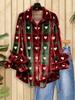 3D Pattern Long Sleeve Women's Lapel Shirt - Creative & Versatile