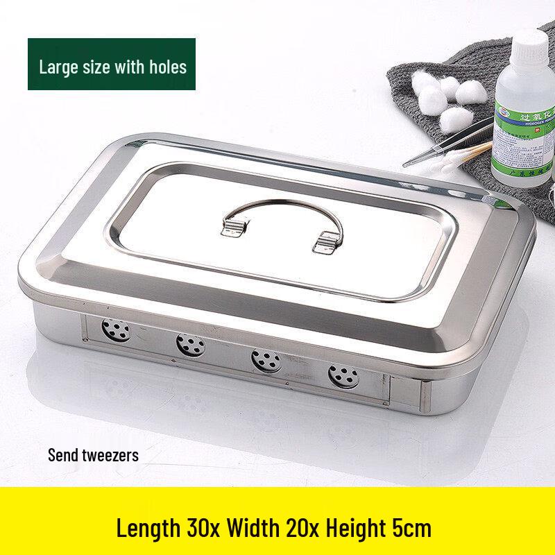 Medical 304 Stainless Steel Disinfection Tray with Lid