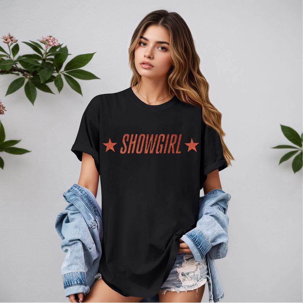 Women's Casual Printed T-Shirt Round Neck Pullover Short Sleeve Top