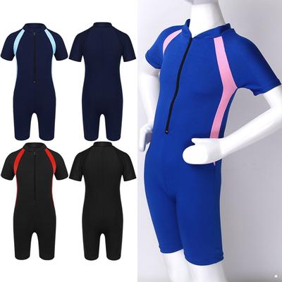 Islak Elbise Kısa Mayo Çocuk Kız Streç Dalış Elbisesi Mayo Sörf Tulumu Döküntü Koruyucu