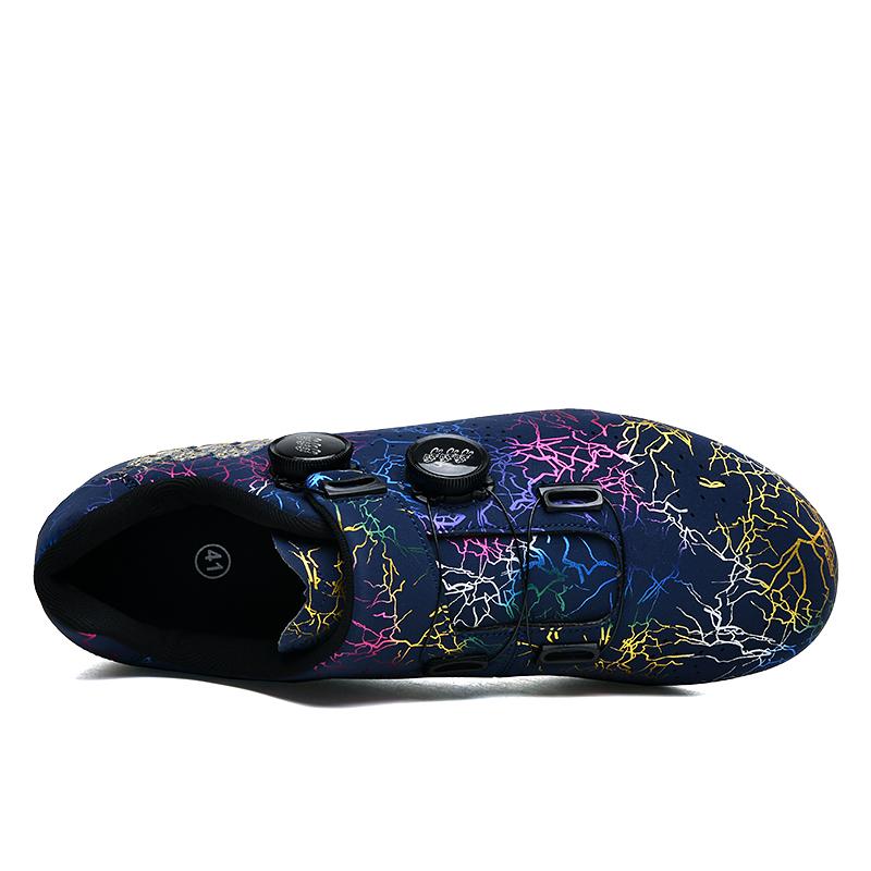 Pantofi noi de ciclism profesional pentru bărbați, pantofi booster cu blocare, respirabili, cu cataramă dublă cu buton, pantofi de ciclism rutier cu talpă dură SPD pentru femei