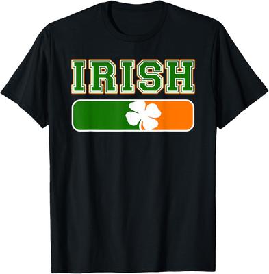 Irisches Sportlogo Kleeblatt Grafik T-Shirt Herren Lässig Atmungsaktiv Kurzarm T-Shirt