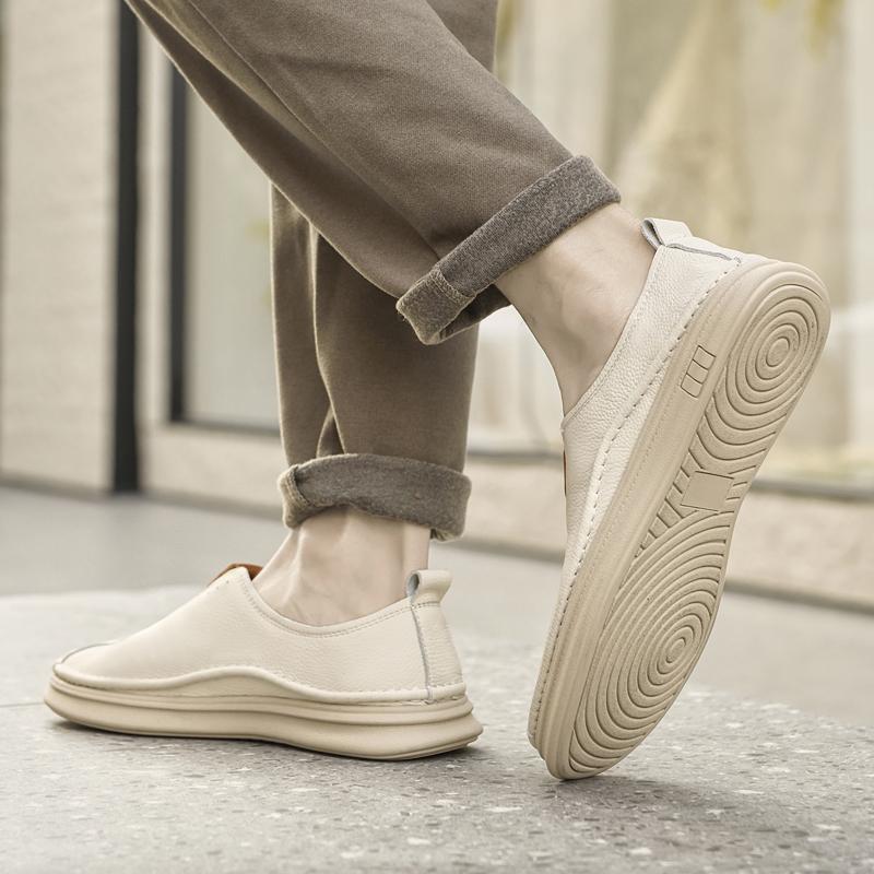 Mens Casual genuine Leather Loafers Men Shoes outdoor fashion Mocasines Hombre Mocassins Black Slip-On men flats
