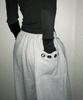 FUZZY SCAN Big Eyelet Curved Balloon Pants Black