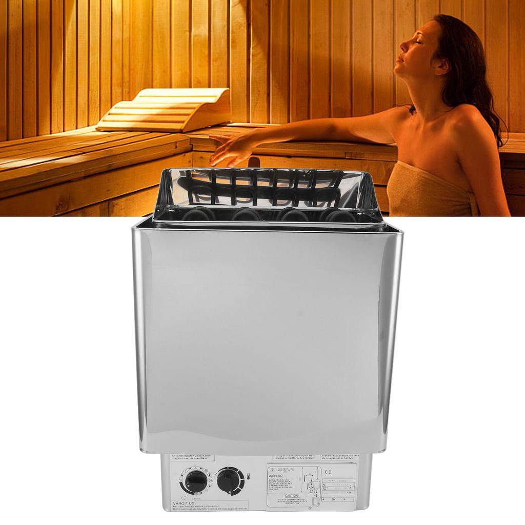 Sauna Heater 6KW Heating Stove Stainless Steel Efficient Heating Sauna Equipment with Internal Controller 110V for Hotel Spa Shower