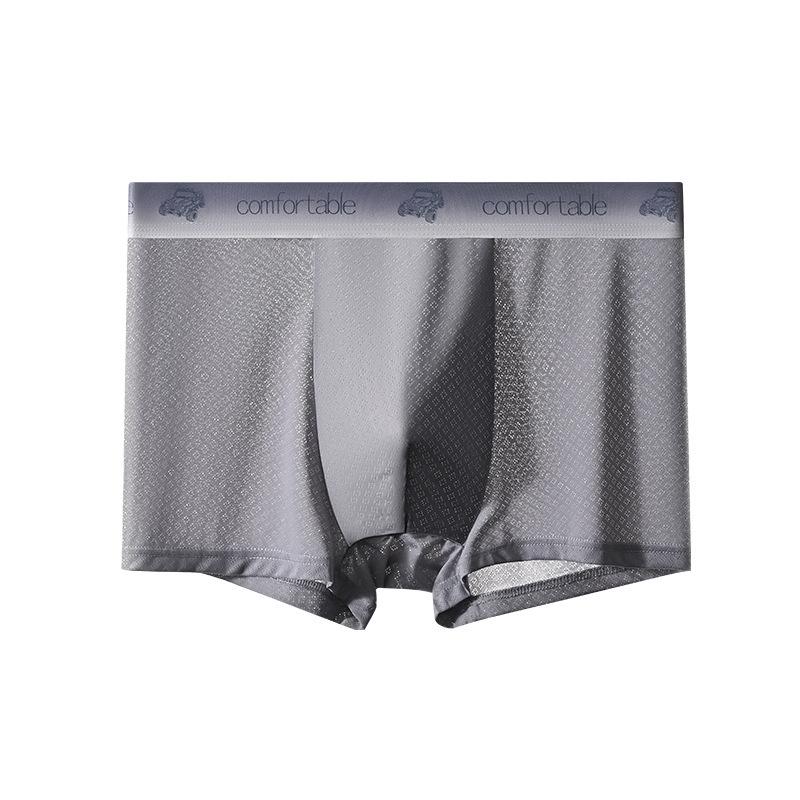 

Летнее мужское нижнее белье Ледяной шелк Ультратонкое Дышащая сетка Трусы-боксеры Антибактериальная ластовица 4XL темно-серого