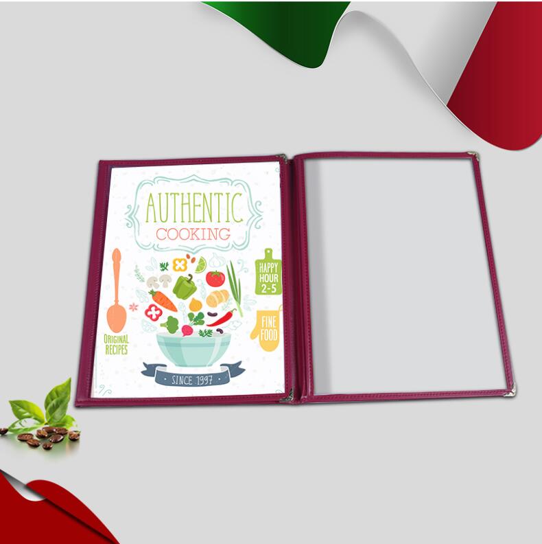 For A4 1/2/3/4/5/ 6/7/8/10/ Slots Single Dobule Three Panel Plastic Menu Holder Transparent Folder Cover