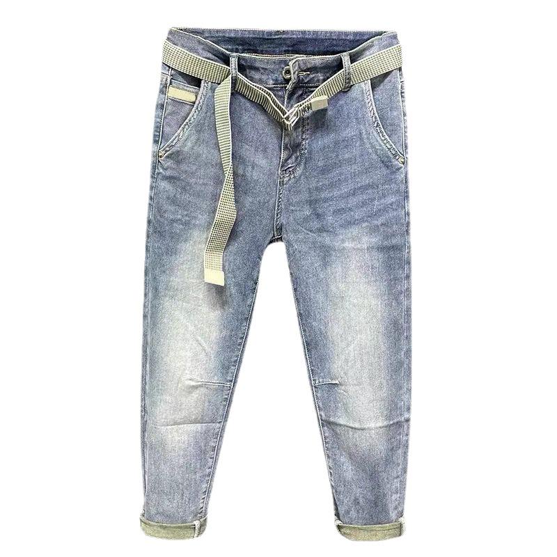 Slim fit skinny jeans i koreansk stil för män - Casual nio-punktsbyxor