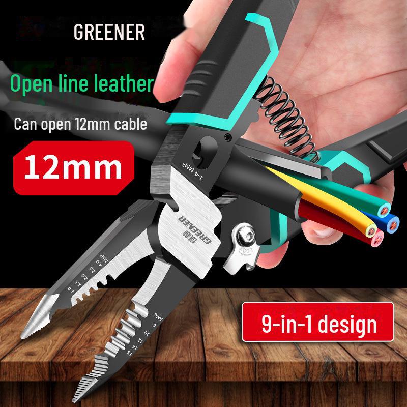 Green Forest 9-in-1 Multi-Function Wire Stripping and Cutting Pliers for Electricians