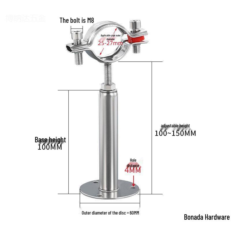 Stainless Steel Pipe Fixing Bracket Clamp for Gas and Water Pipes