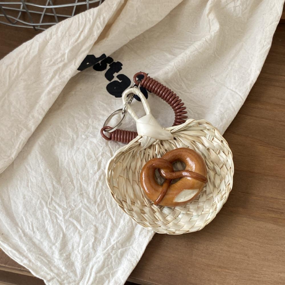 

Bagel Alkaline Bread Pendant Cute Simulated Food Key Chain Fashion Croissant Bag Accessory Couple Style 1