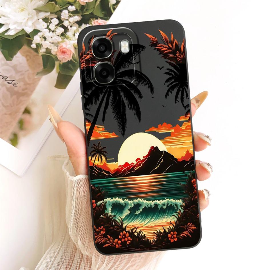For OPPO A6x Case CPH2783 Fashion Sunset Painted Soft Liquid Silicone Phone Cover For OPPO A6t Pro OPPOA6t 4G CPH2853 Back Cases