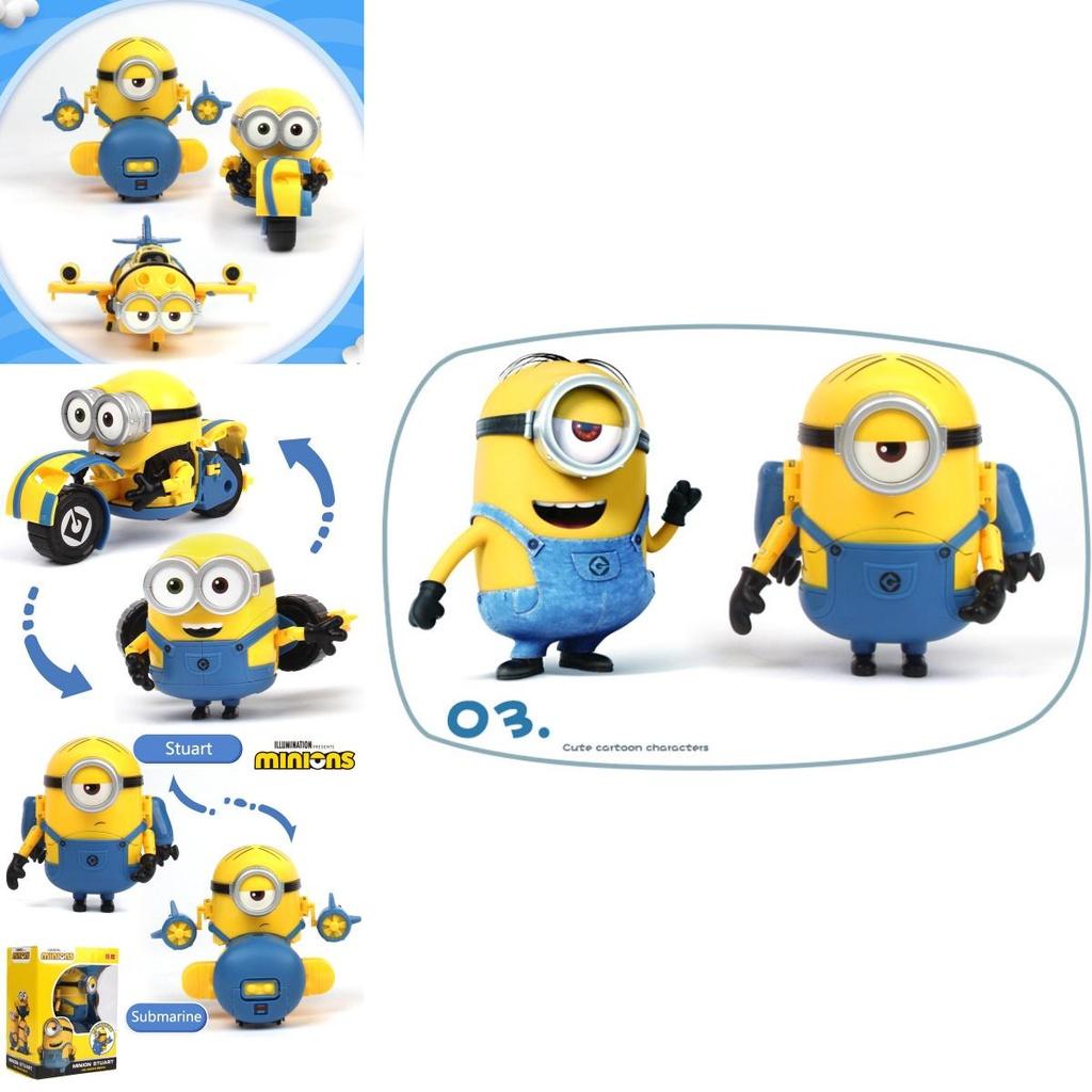 Despicable Me Minions Kevin Stuart Bob Action Figure Deformation Model Toy Car Collect The Entire Line For Maximum Action!