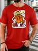 Trendy Unisexs Cotton Tshirt King Basketball Character With Trophy Graphic Short Sleeve Crew Neck Loose Sports Travel Casual Wear