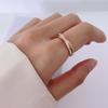 Trendy Titanium Steel Ring for Women with Diamond Roman 18k Rose Gold Plated Fashion Jewelry