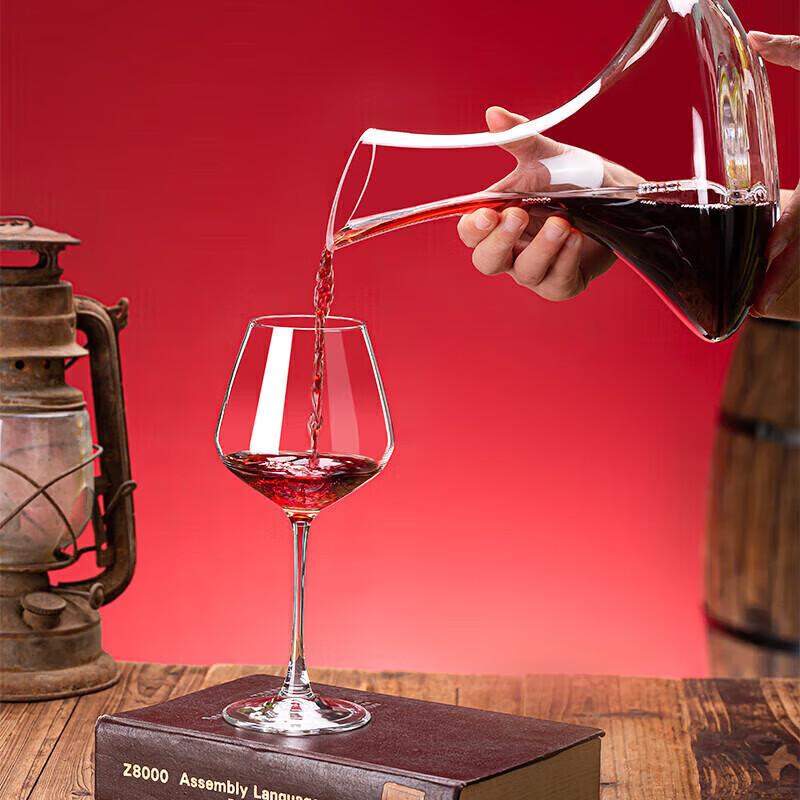QINGPINGGUO Lead-Free Crystal Glass Red Wine Glasses 11-Piece Set Burgundy Wine Glasses Decanter Corkscrew Cup Holder