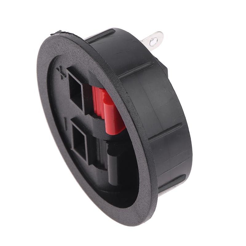 2/5Pcs Wp2-9A Speaker Terminal Board Round 2 Positions Spring Clip Binding Post Push Type Terminal Plates Pressure Fit Design