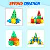 Gemmicc 63-Piece Magnetic Tiles and Building Blocks for Kids, STEM-Approved Educational Toy, Magnetic Puzzle, Building Blocks for Boys and Girls