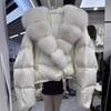 European Station New Fox Big Fur Collar Down Jacket Women's Short Fashion Temperament Loose Luxury Fur Jacket