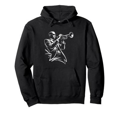 Jazz Trumpeter Minimal Music Graphic Hoodie
