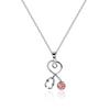 Creative Stethoscope Pendant Necklaces For Women Silver Color Zircon Crystal Aesthetic Choker Chain Jewerly Accessories Kbn041