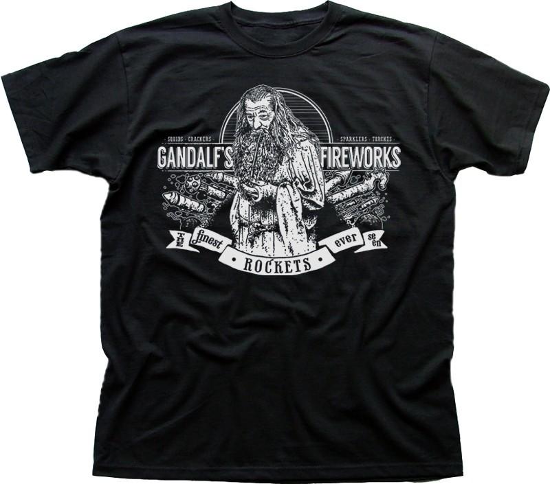 LOTR Gandalf inspired Fireworks black cotton t-shirt 9891 S разноцветный