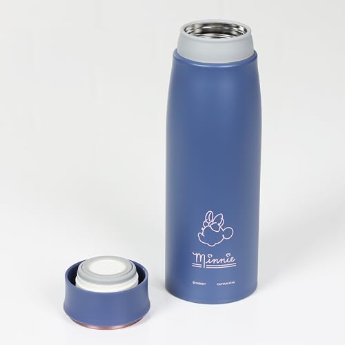 Captain Stag Disney MP Personal Water Bottle, 450ml, Vacuum Insulated, for Outdoor Use, Minnie Mouse/Line Art Design, MA-2344