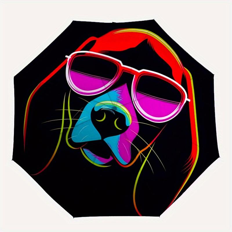 

1pc Neon Dog Face Automatic Open/close, All-Season Portable Folding Umbrella for Friends, Travel, Everyday, Events yy250812189